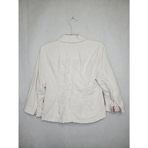 J. Jill Petite 100% Cotton Cream Lightweight Summer Blazer Coastal Neutral - Picture 9 of 9